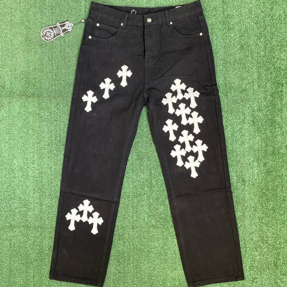 Black chrome heart jeans - Picture 1 of 2